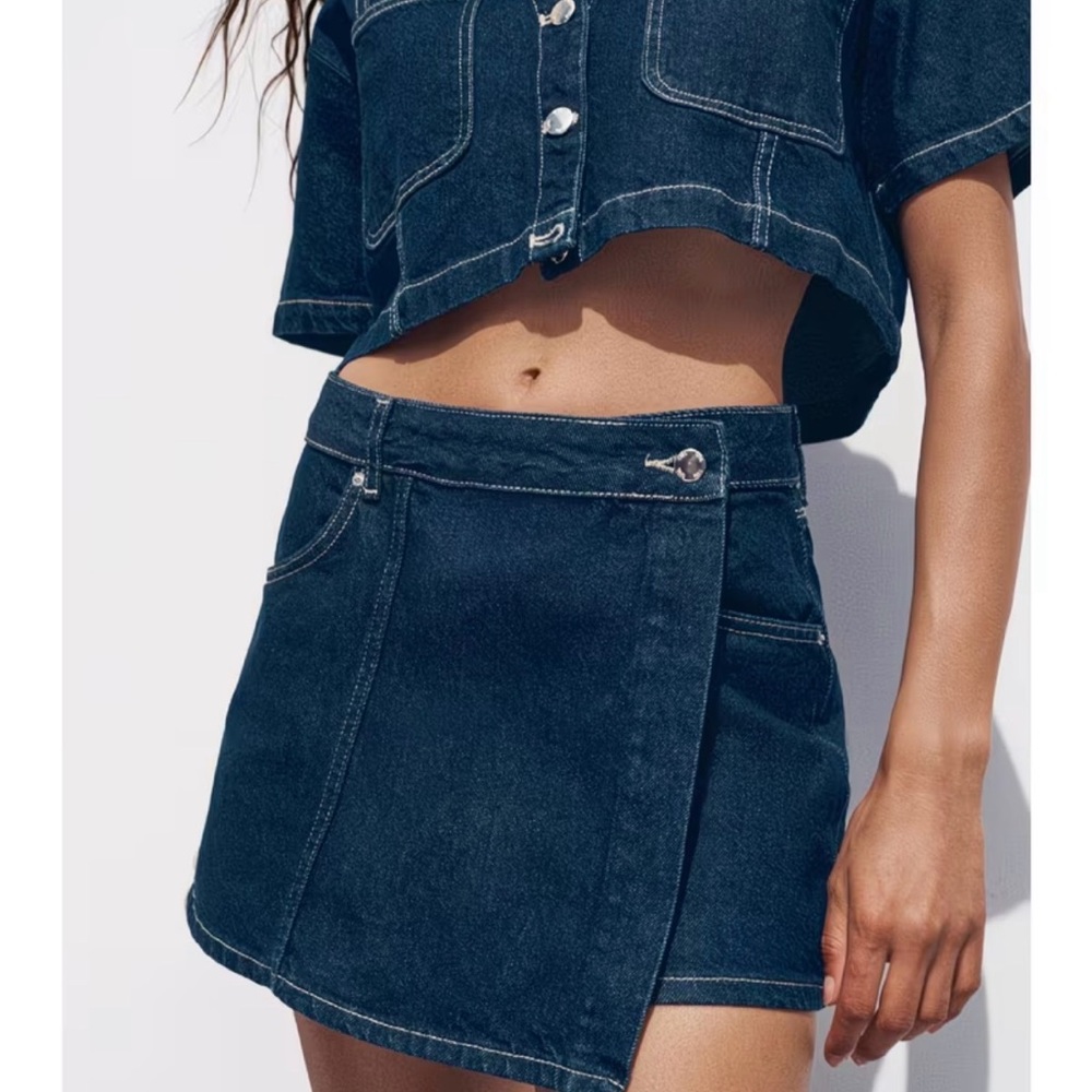 ZARA Dark Blue Denim Skirt